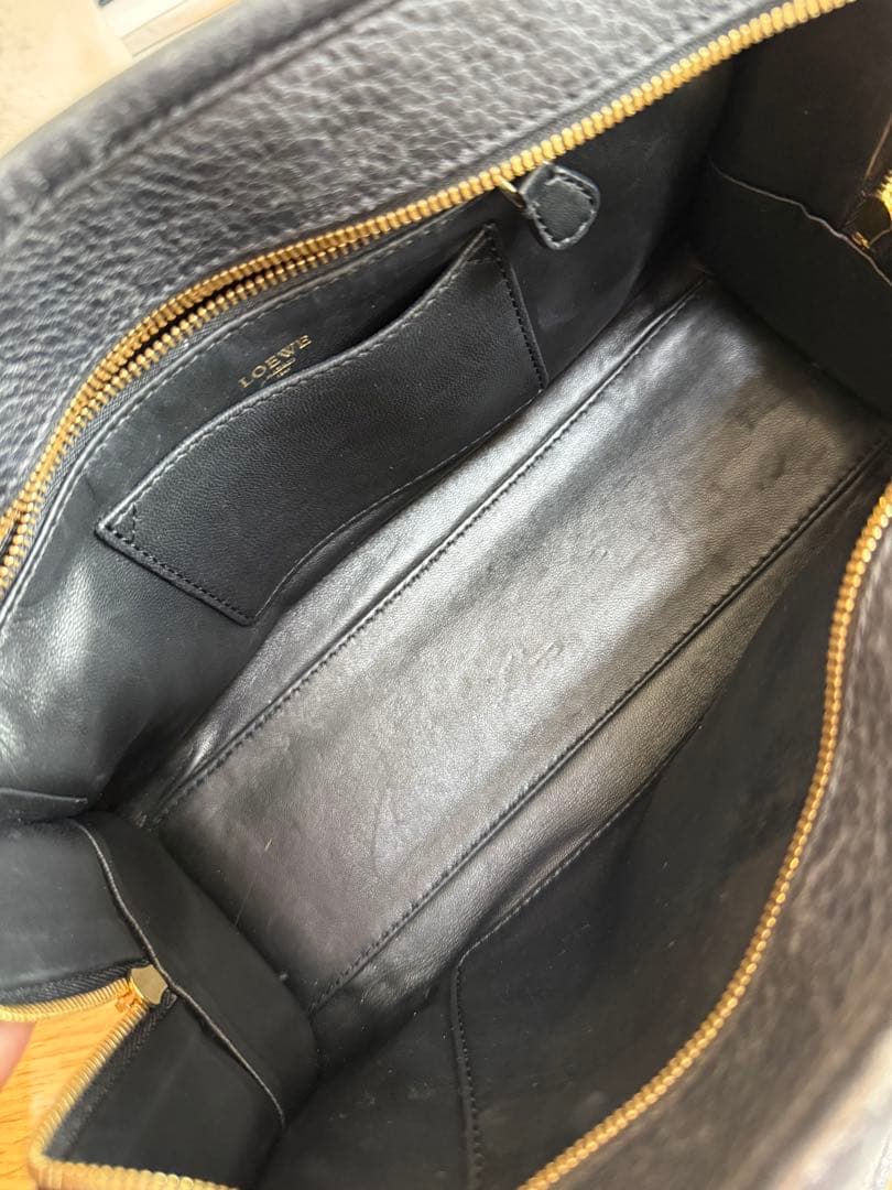 ロエベ アマソナ23 レザー ハンドバッグ ブラック