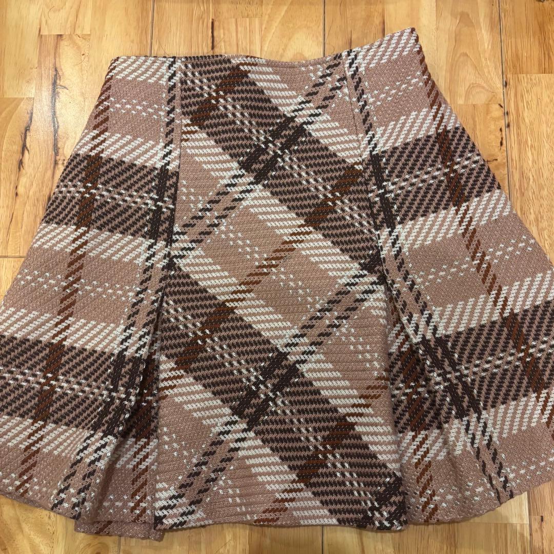 SNIDEL ロービングチェックミニスカート　1