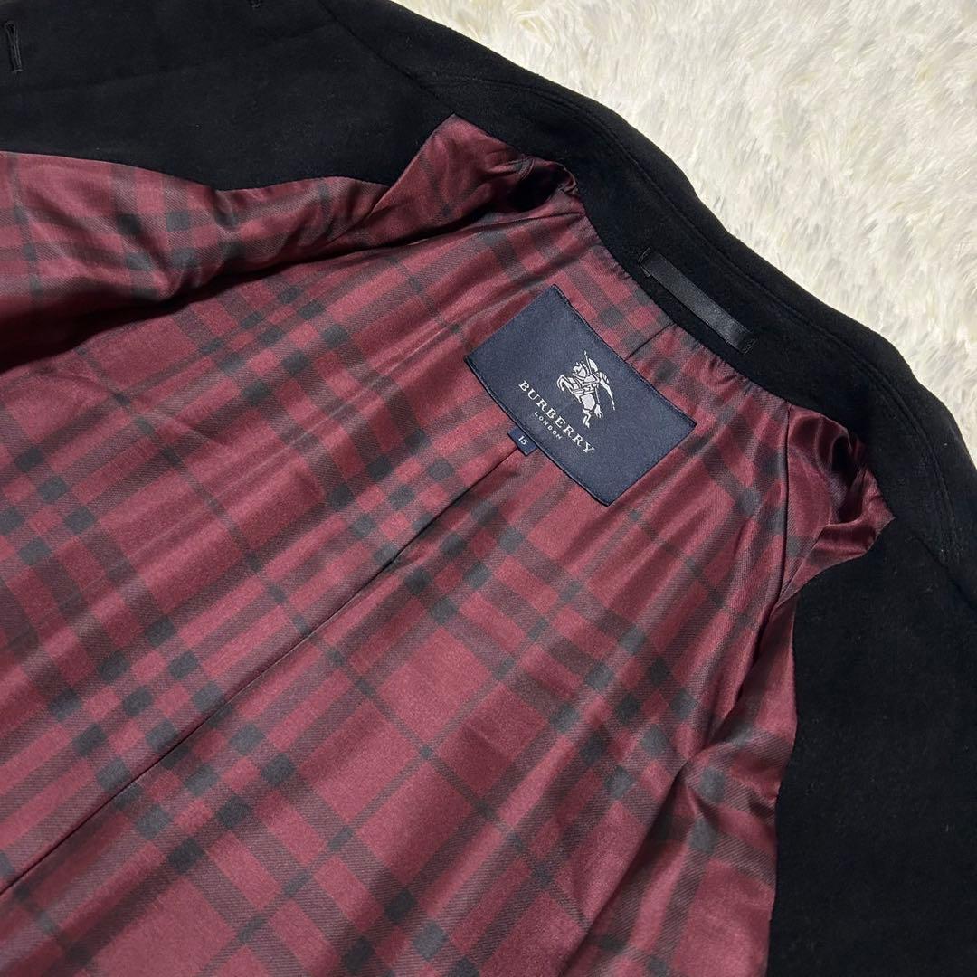 【美品3X/L】バーバリーロンドン チェスターコート アンゴラ混 Aライン 黒