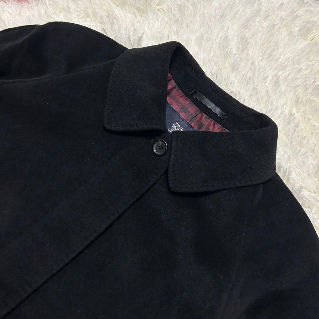 【美品3X/L】バーバリーロンドン チェスターコート アンゴラ混 Aライン 黒