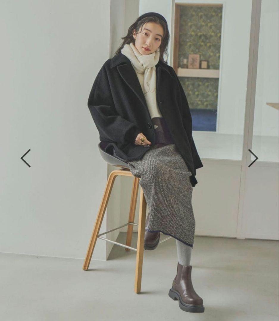 ニコアンド　ライトモッサドルマンジャケットコート　ブラック　新品未使用