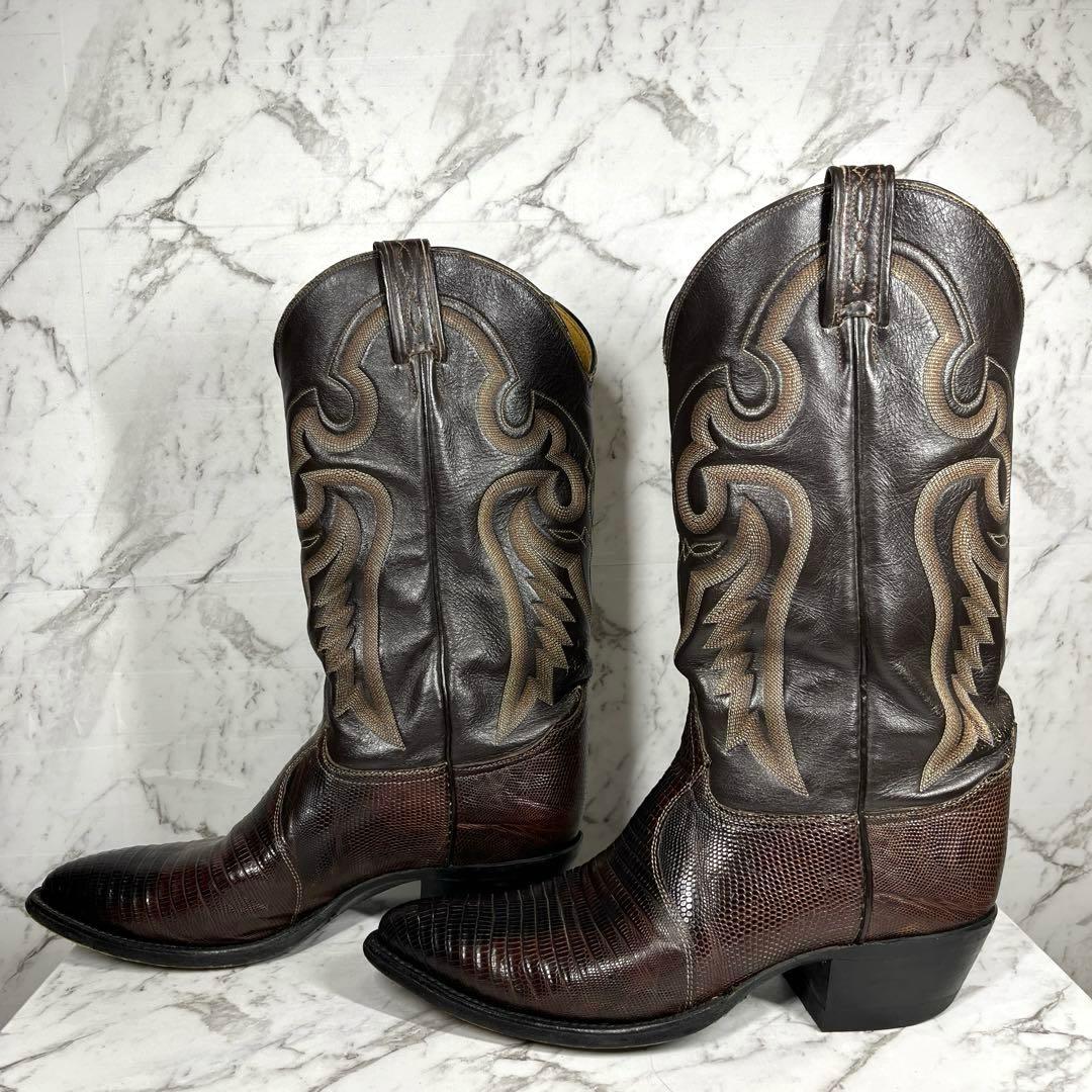 トニーラマ ウエスタンブーツ・USA製・リザード本革・8E・黒タグ・ヴィンテージ