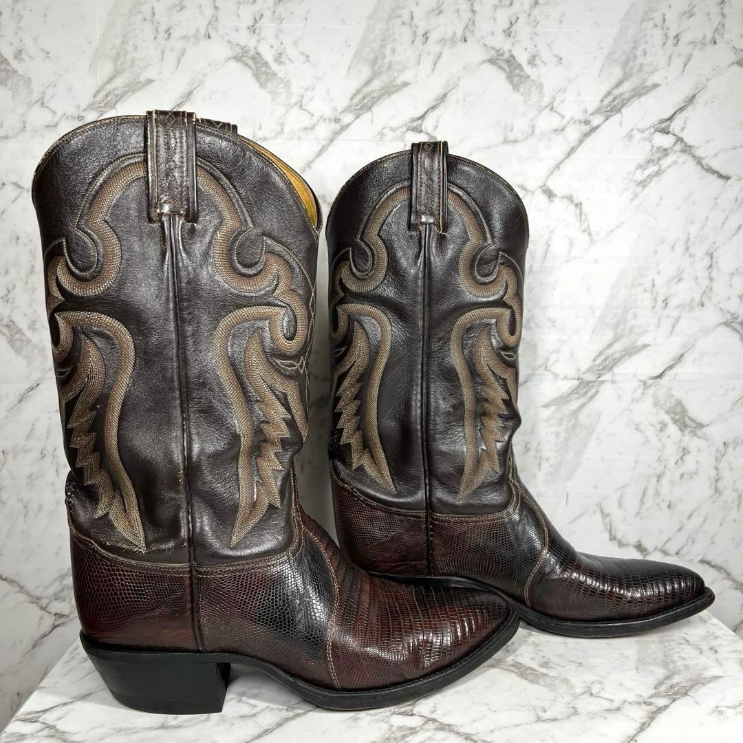 トニーラマ ウエスタンブーツ・USA製・リザード本革・8E・黒タグ・ヴィンテージ