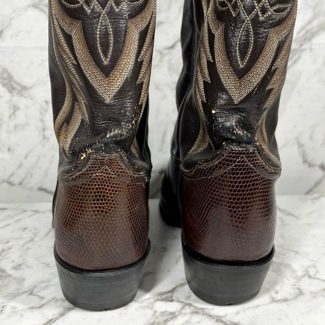 トニーラマ ウエスタンブーツ・USA製・リザード本革・8E・黒タグ・ヴィンテージ