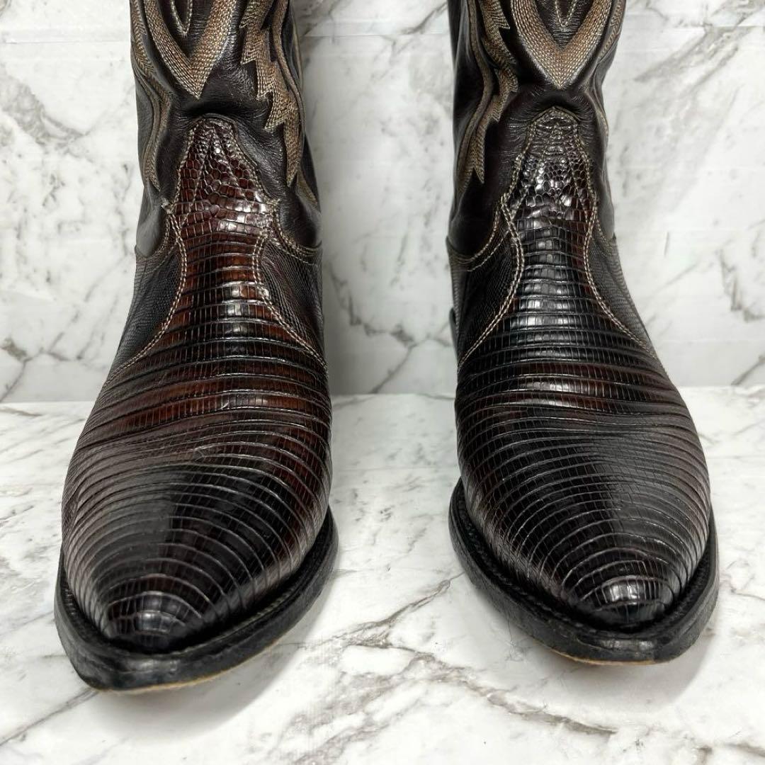 トニーラマ ウエスタンブーツ・USA製・リザード本革・8E・黒タグ・ヴィンテージ