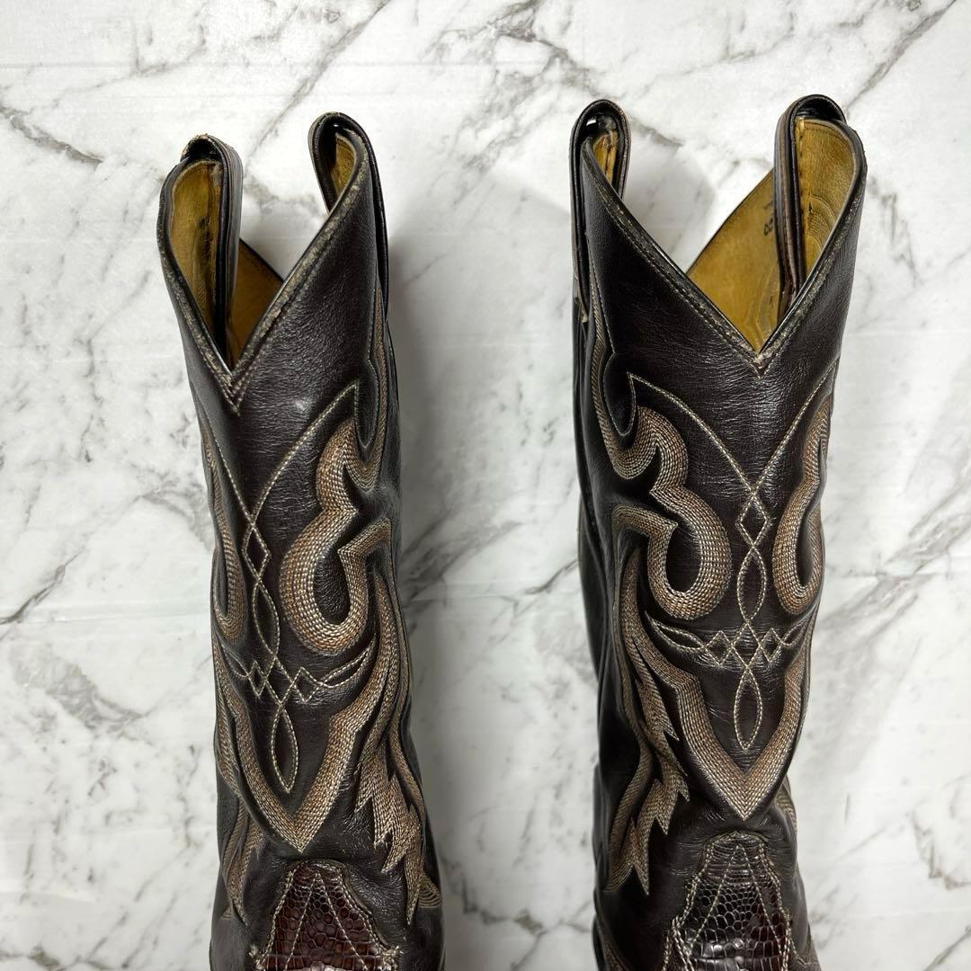 トニーラマ ウエスタンブーツ・USA製・リザード本革・8E・黒タグ・ヴィンテージ