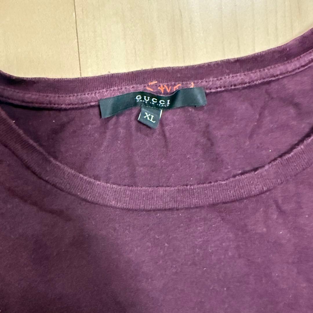 GUCCI　グッチ　バーガンディ　紫　ヴァイオレット Tシャツ XL
