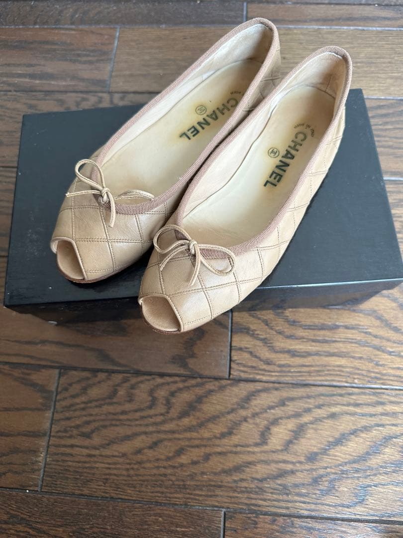 希少 CHANEL シャネル マトラッセ バレエシューズ 35 ベージュ