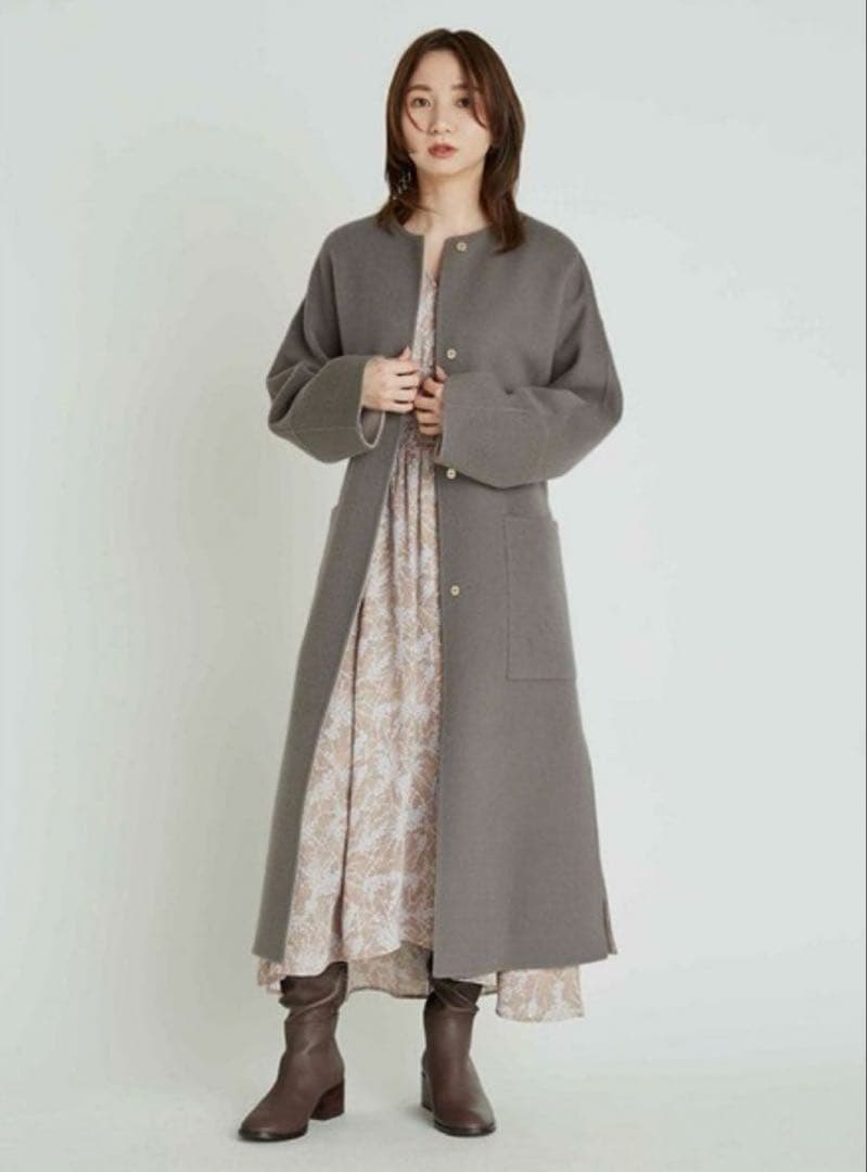 【FRAY I.D】ウールカシミヤバイカラーリバーコート