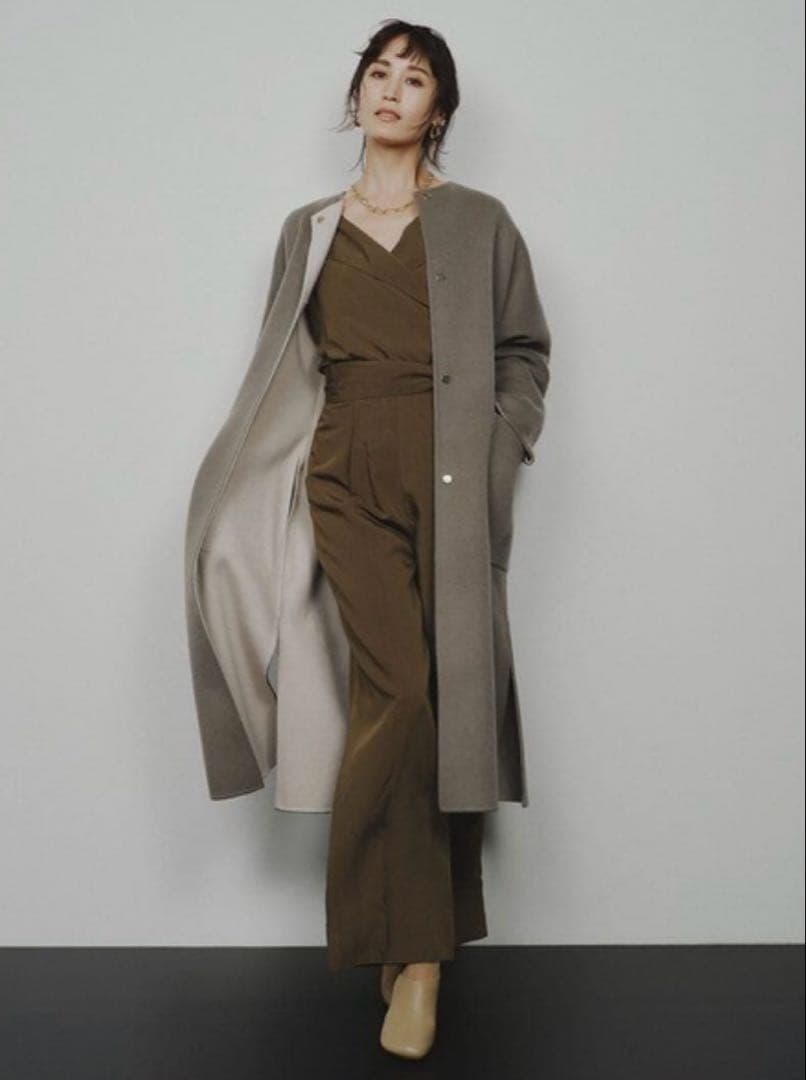 【FRAY I.D】ウールカシミヤバイカラーリバーコート