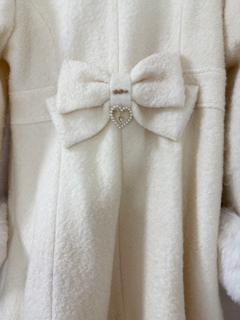 LIZLISA サイドハートバックルAラインコート ホワイト