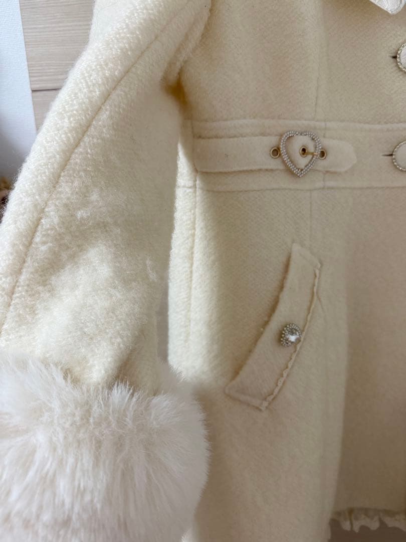 LIZLISA サイドハートバックルAラインコート ホワイト