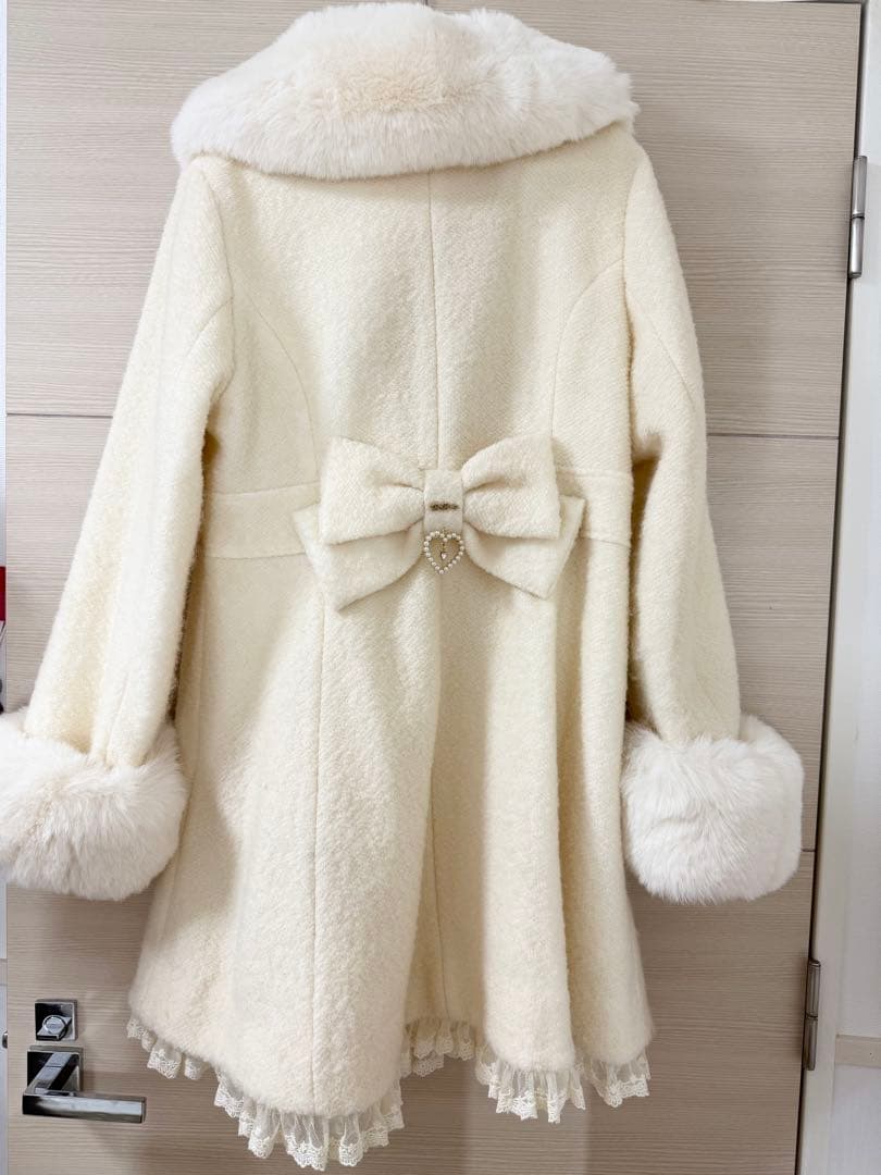 LIZLISA サイドハートバックルAラインコート ホワイト