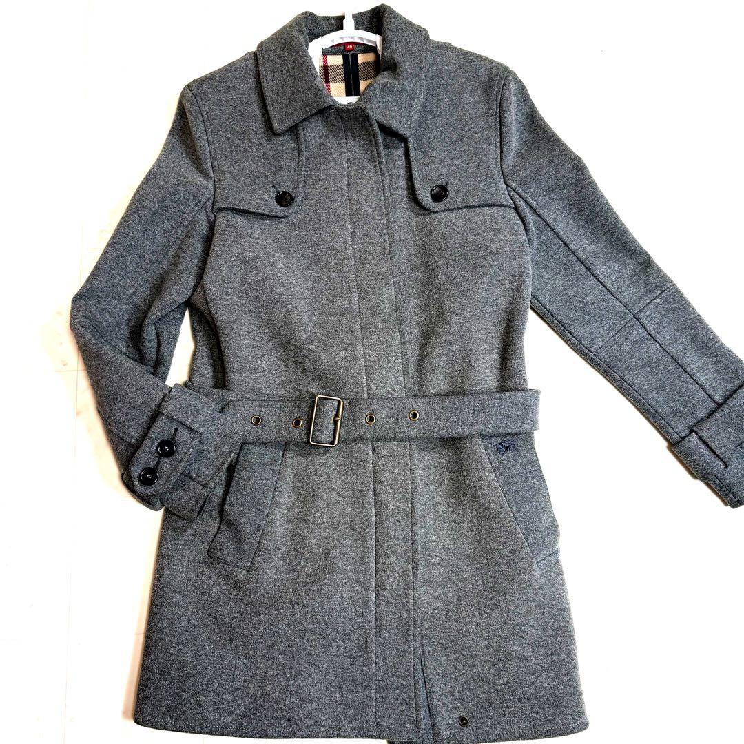 BURBERRY バーバリー　グレー ベルト付きトレンチコート　ノバチェック