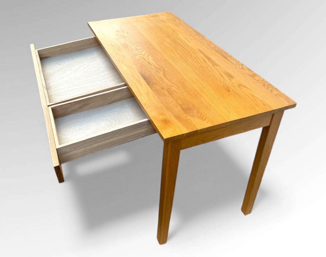 無印良品 無垢材デスク 木製デスク 引き出し付き オーク材 事務机 学習机 北欧