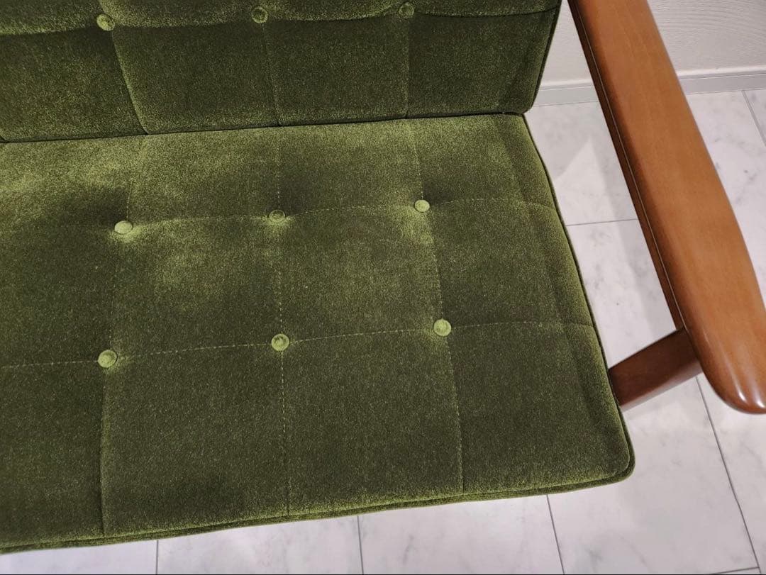 karimoku カリモク60Kチェア2シーター　モケットグリーン