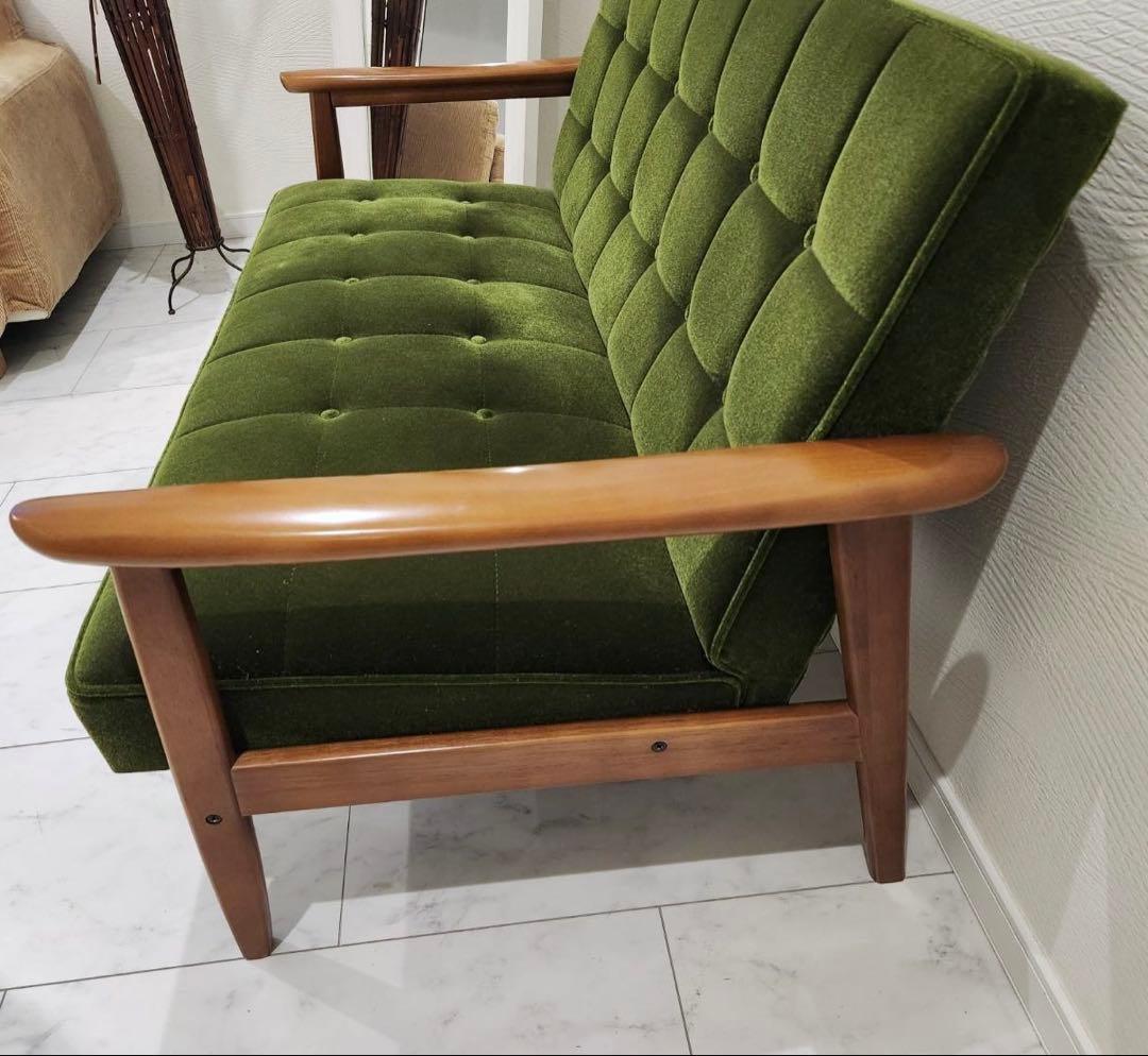 karimoku カリモク60Kチェア2シーター　モケットグリーン