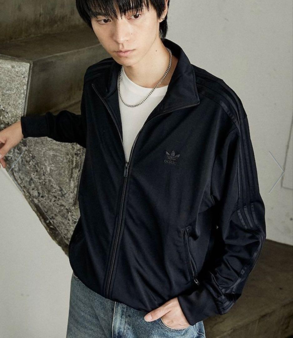 新3XL】アディダスオリジナルス　トラックジャケットトップ黒ブラックadidas