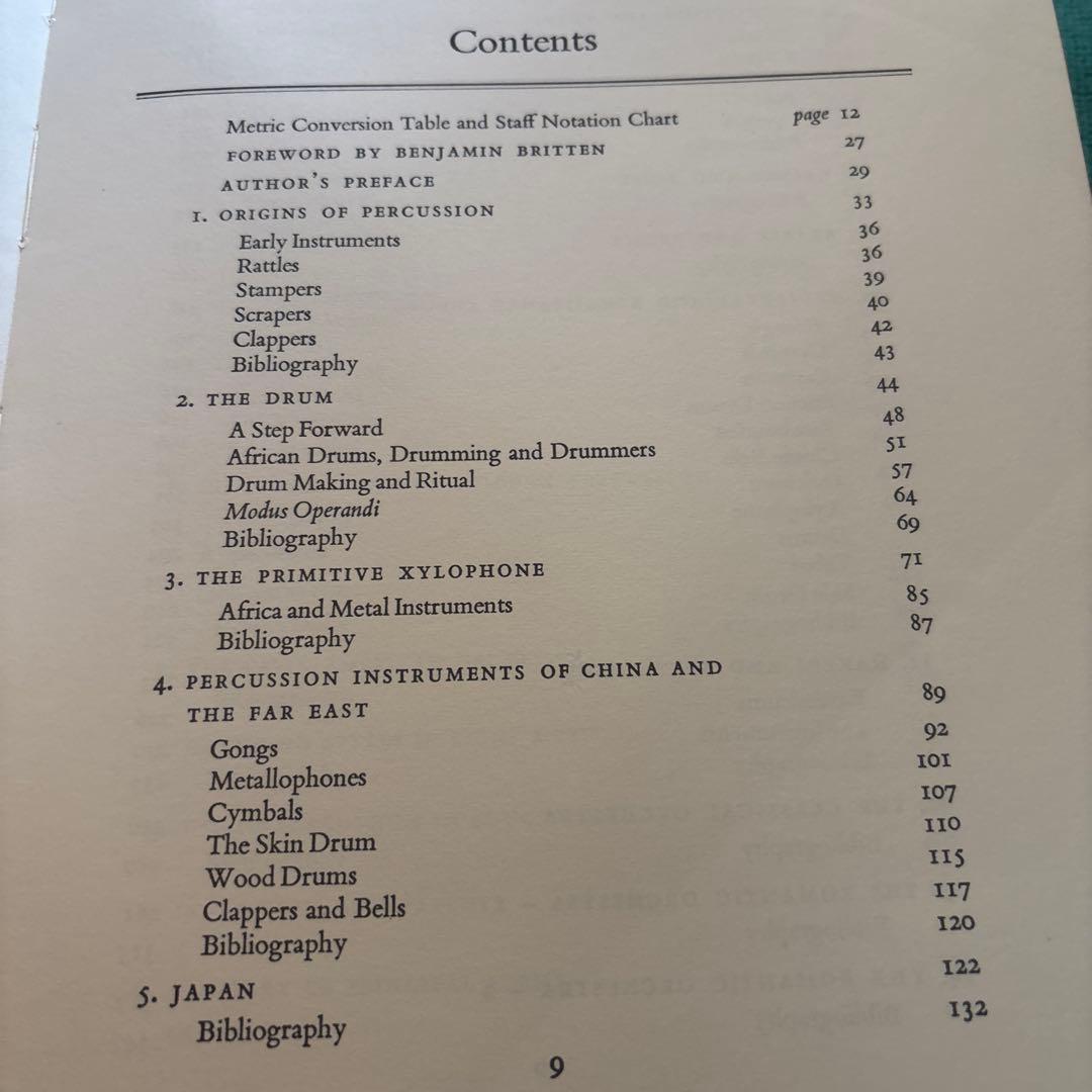 音楽書　　打楽器とその歴史