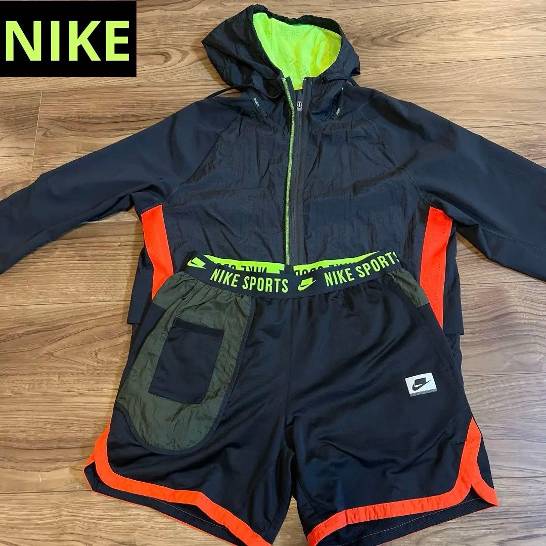 Nike ジャージ上下セット 黒/緑/オレンジ