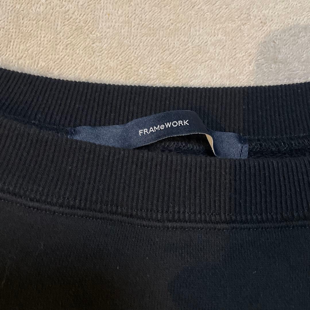 FRAMeWORK ボートネックワイドスウェット ブラック