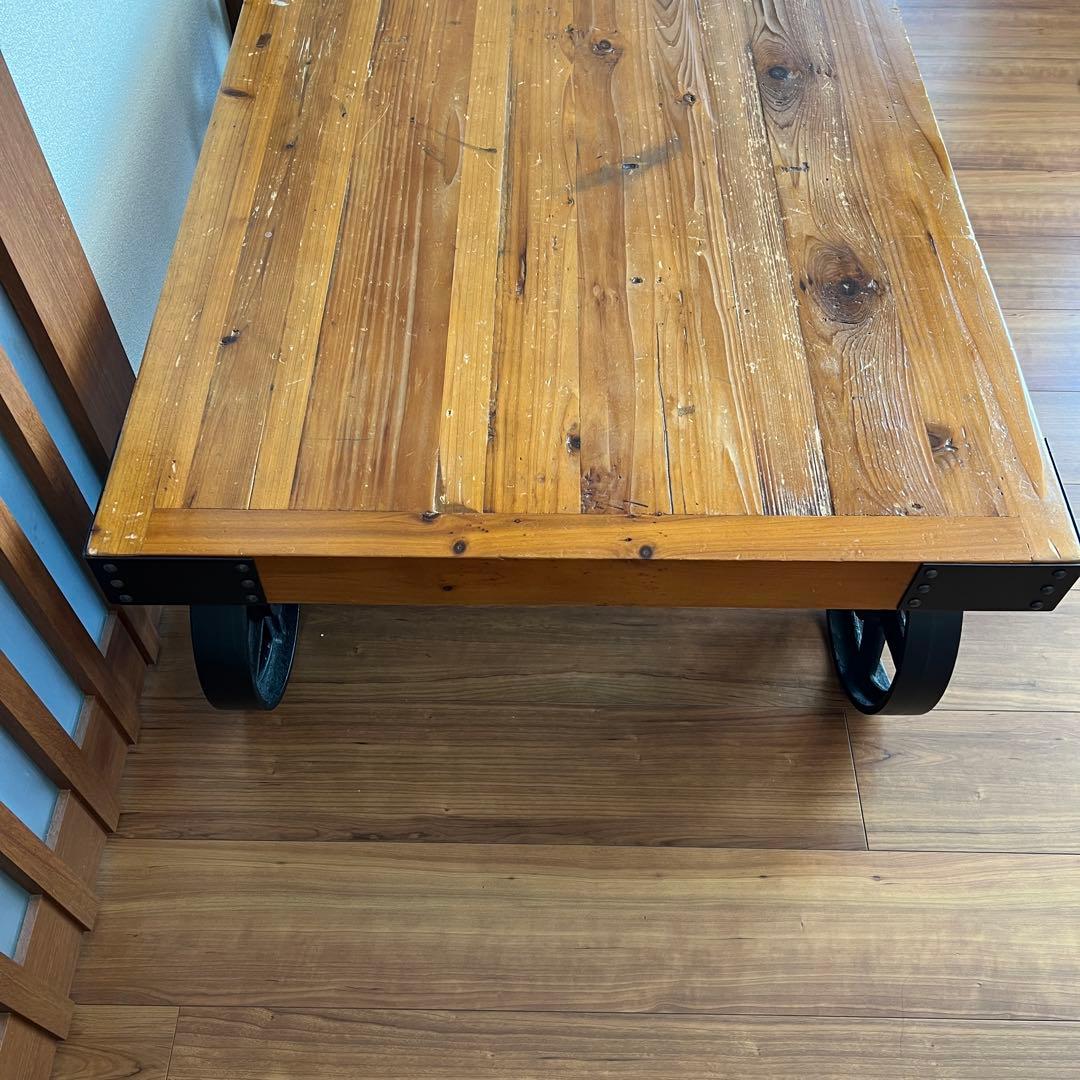 ローテーブル　センターテーブル　アメリカン　タイヤ　ウッド　※ほぼ送料代です！