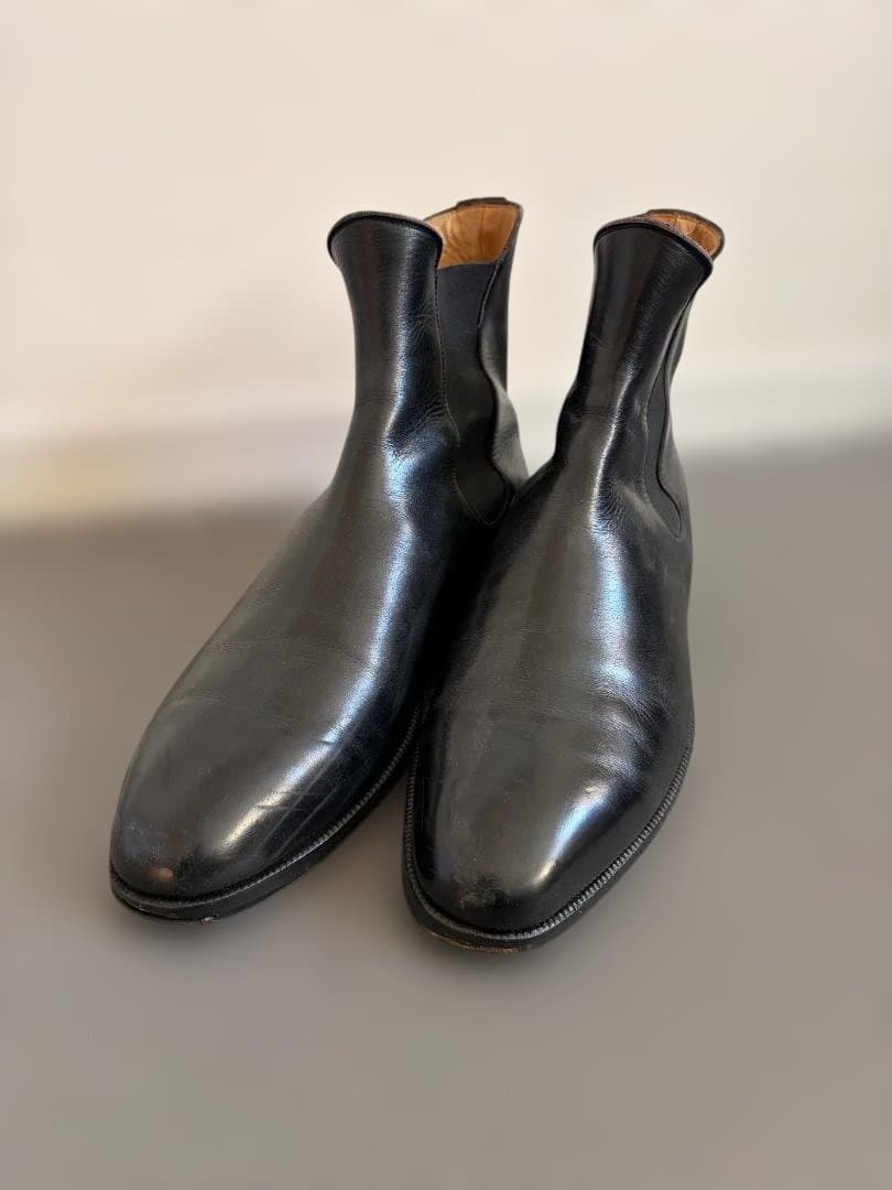 【値下】<美品＞ AUBERCY レザーブーツ（黒）25.5cm