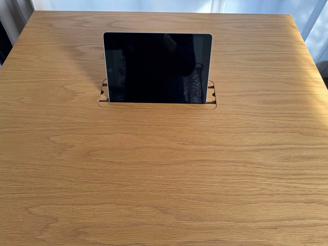 【美品】おうちの時間 ダイニングテーブル 幅90 USB付 ナチュラル