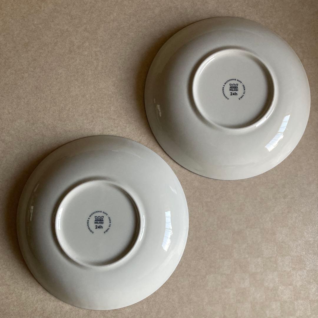 旧ロゴ★アラビア 24h アベック 24cm パスタプレート 2枚 ブルー
