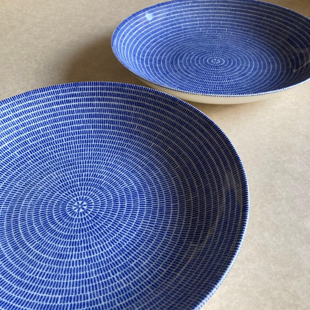 旧ロゴ★アラビア 24h アベック 24cm パスタプレート 2枚 ブルー