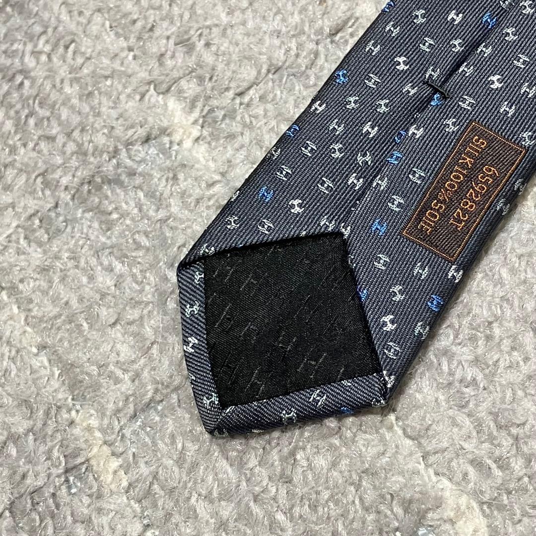 現行！エルメス［未使用タグ付き］ネクタイ　H柄　ファソネ　ジャガード　箱付き