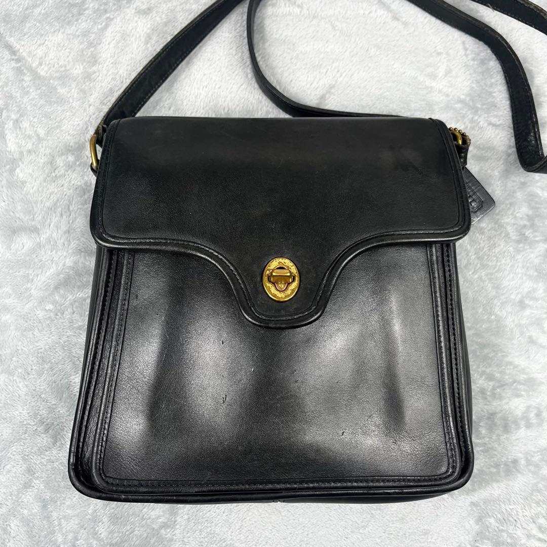 OLD COACH ショルダーバッグ 斜め掛け◎ ターンロック ブラック 黒