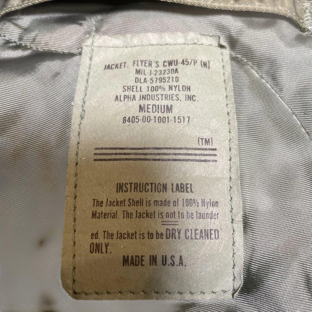 魁*！様 USA製ALPHA INDUSTRIES CWU-45/Pフライトジャ