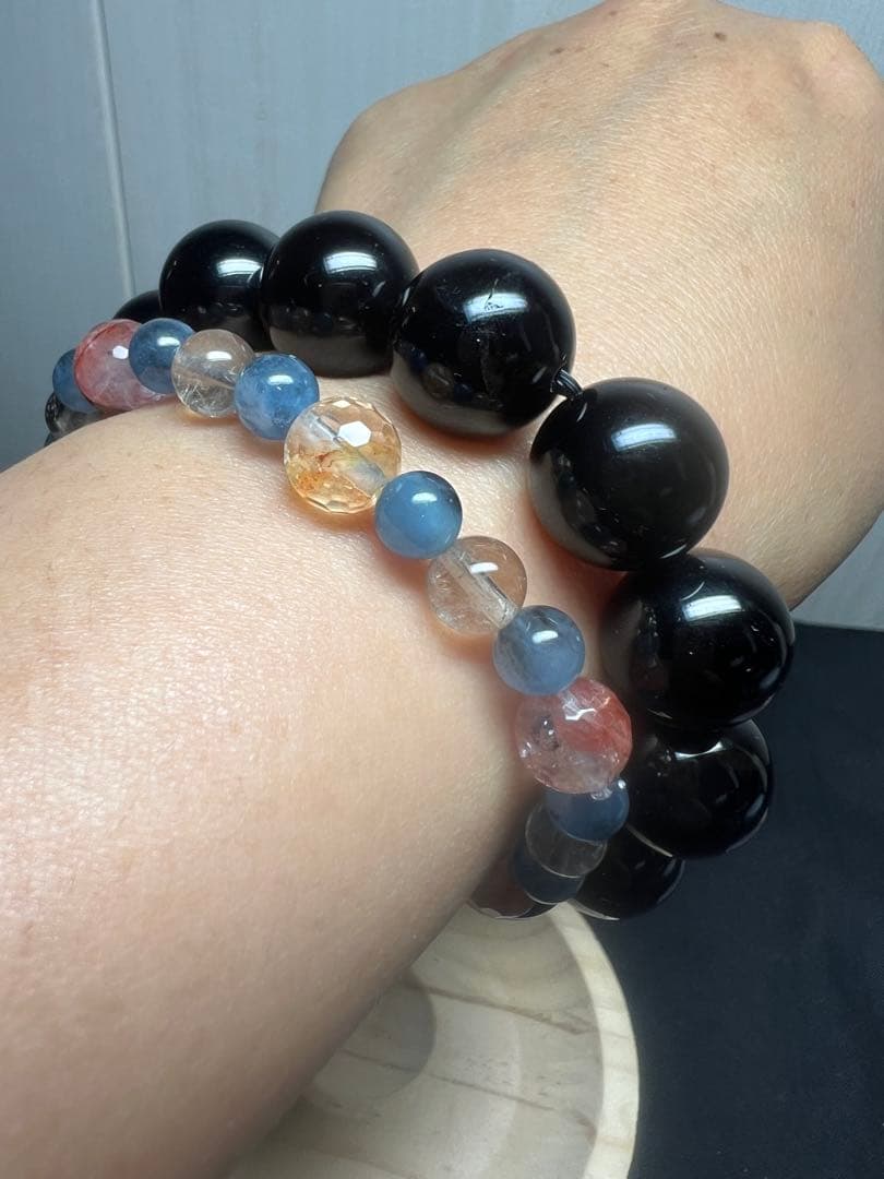 私のエネルギー吸いすぎた魔除けの王様⭐︎スターモリオン(黒水晶)ブレスレット