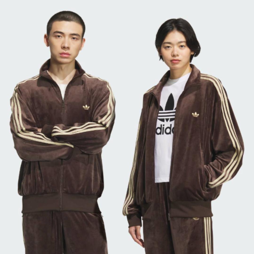 【即日発送】adidas ファイヤーバード トラックトップ ベロア ブラウン L