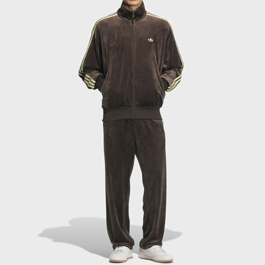 【即日発送】adidas ファイヤーバード トラックトップ ベロア ブラウン L