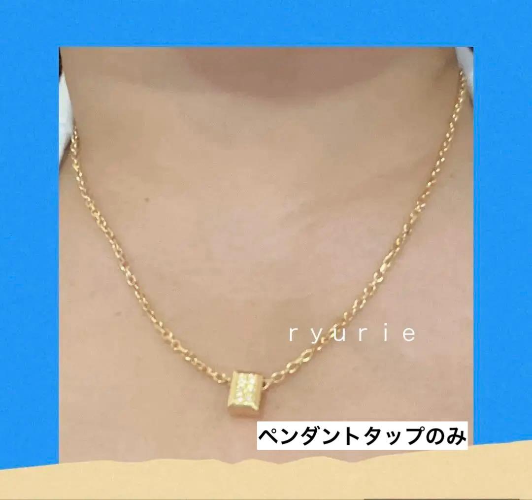 【値下げ】18金BOXダイヤペンダントタップ　ユニセックス　大セール❣️