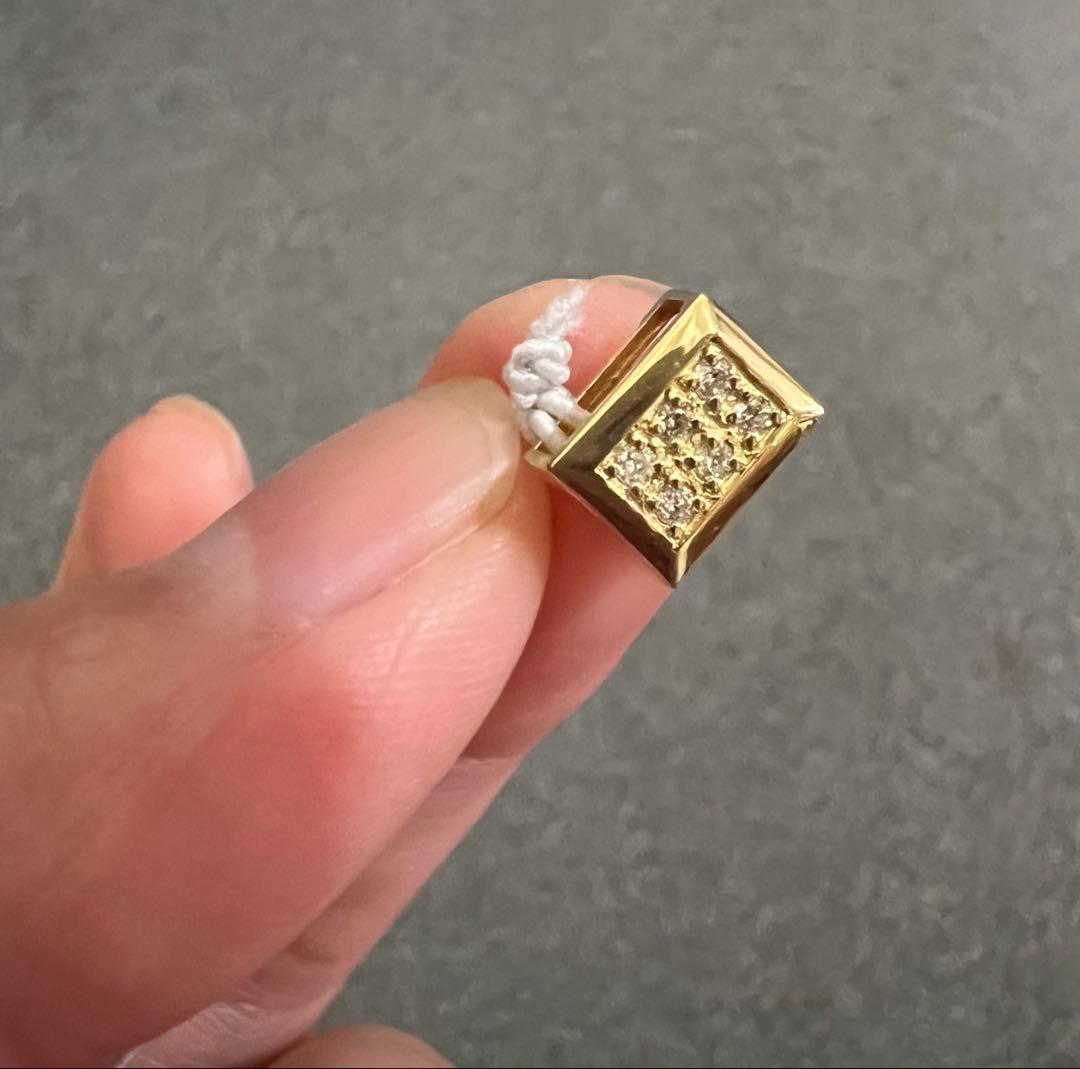 【値下げ】18金BOXダイヤペンダントタップ　ユニセックス　大セール❣️