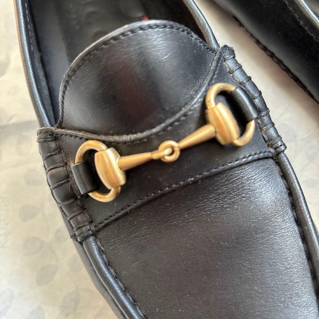 GUCCI ブラックレザー　ドライビングシューズ