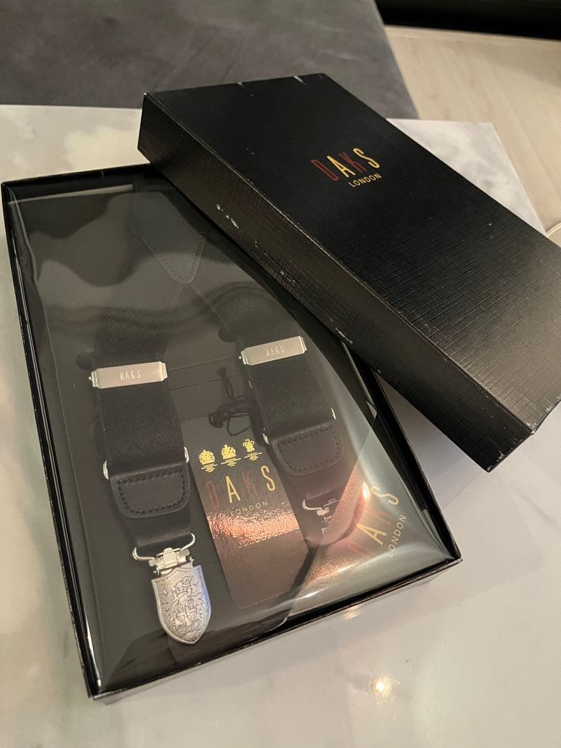 新品未開封　DAKS ブラック メンズ　サスペンダー