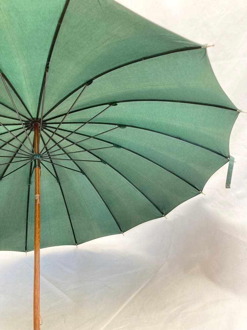 皇室御用達　前原光栄商店　16本骨　長傘　緑