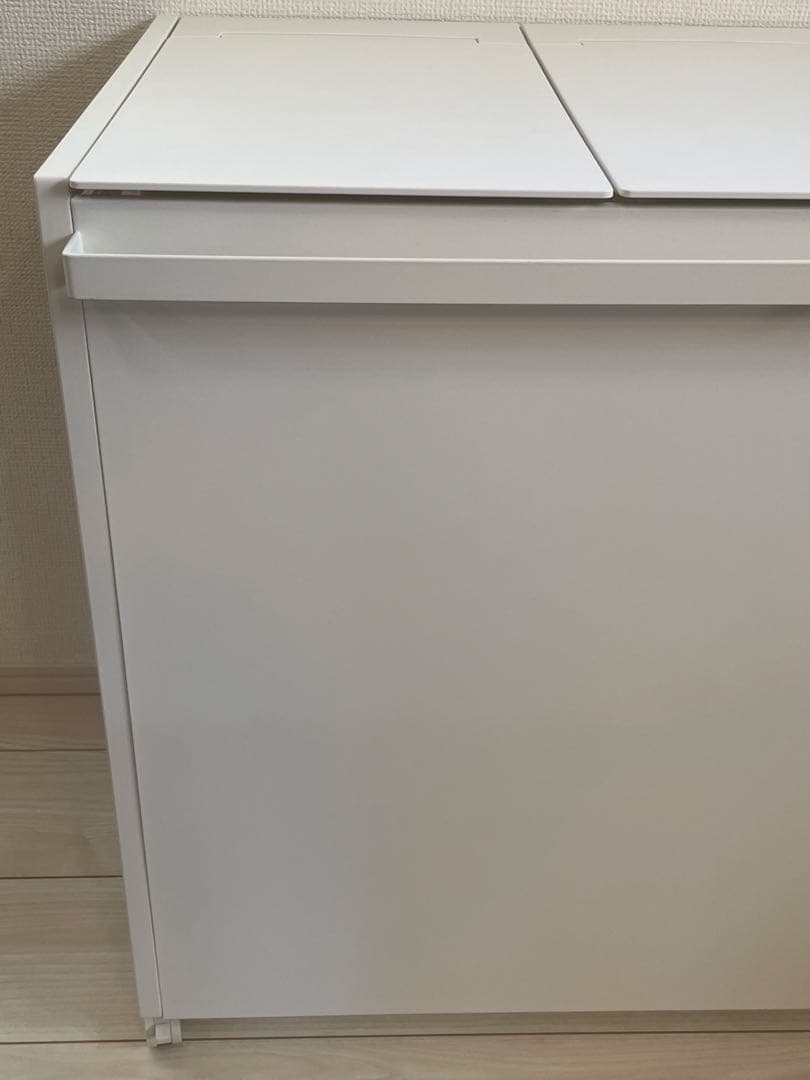 tower 山崎実業 3分別 ゴミ箱 ホワイト 45L 蓋付/目隠し・袋留め付