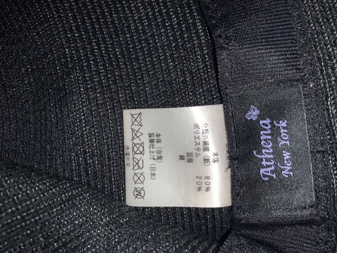 Athena New York 黒 花刺繍 ハット