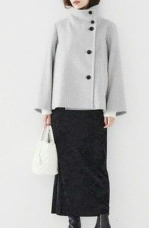 UNTITLED 美品 2WAYウールショートコート グレー