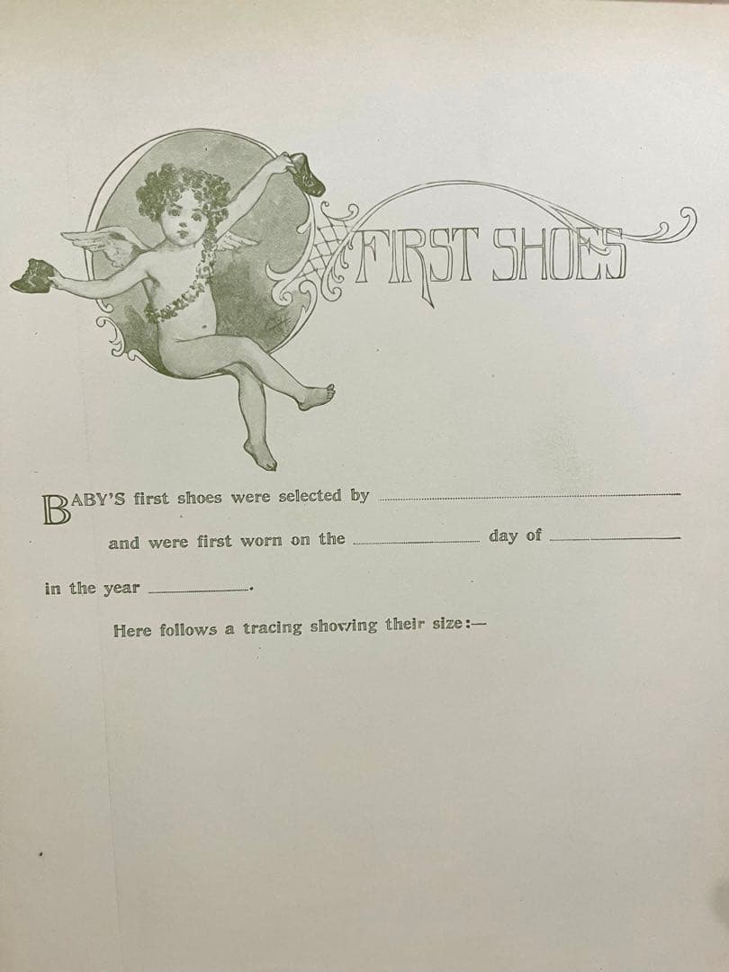 No282アンティーク 古書 洋書 赤ちゃん日記 成長記録 育児日記