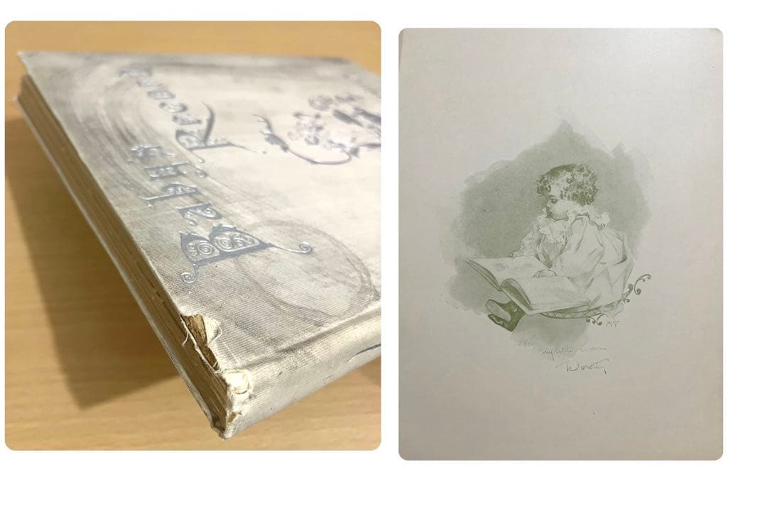 No282アンティーク 古書 洋書 赤ちゃん日記 成長記録 育児日記