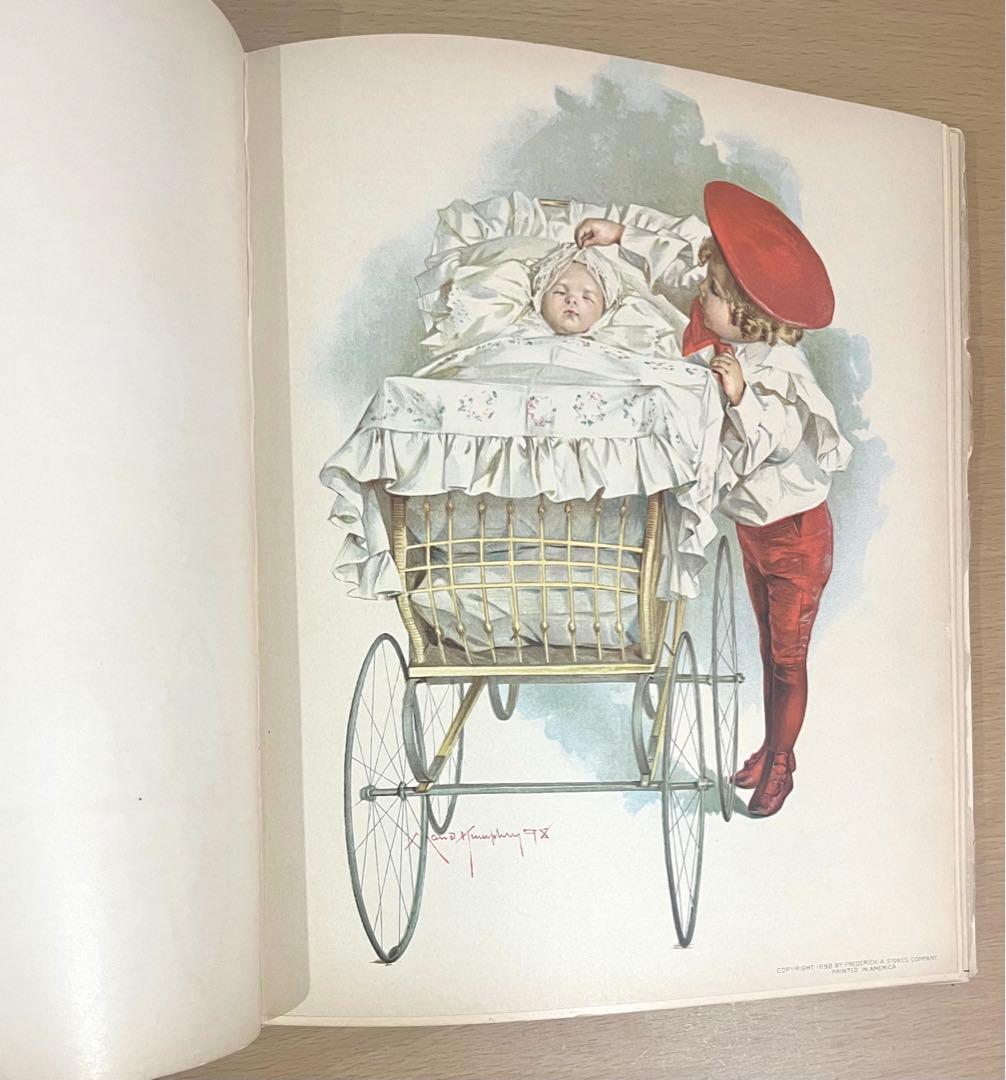 No282アンティーク 古書 洋書 赤ちゃん日記 成長記録 育児日記