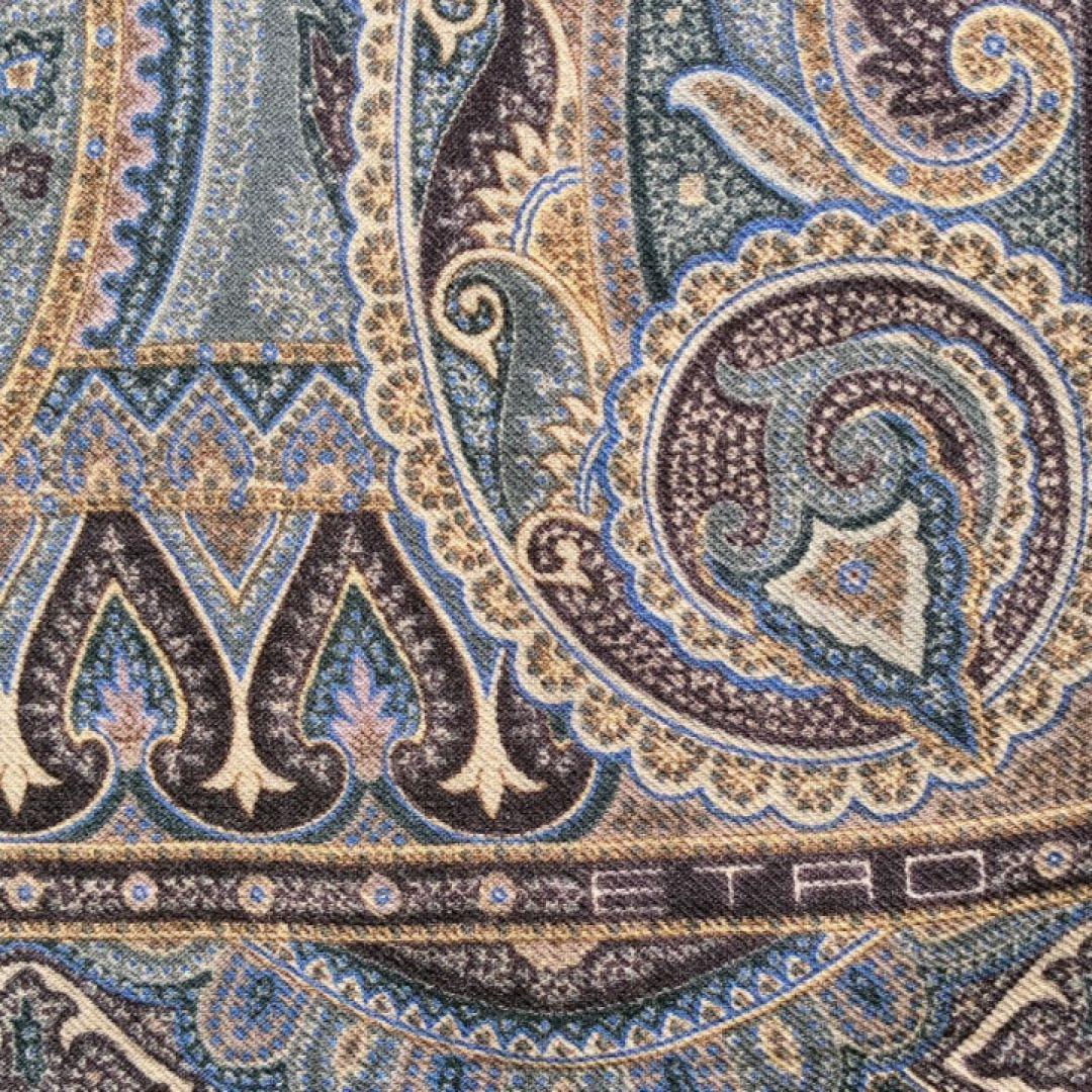 新品未使用✨エトロ 大判 ストール ペイズリー イタリア製ネイビー