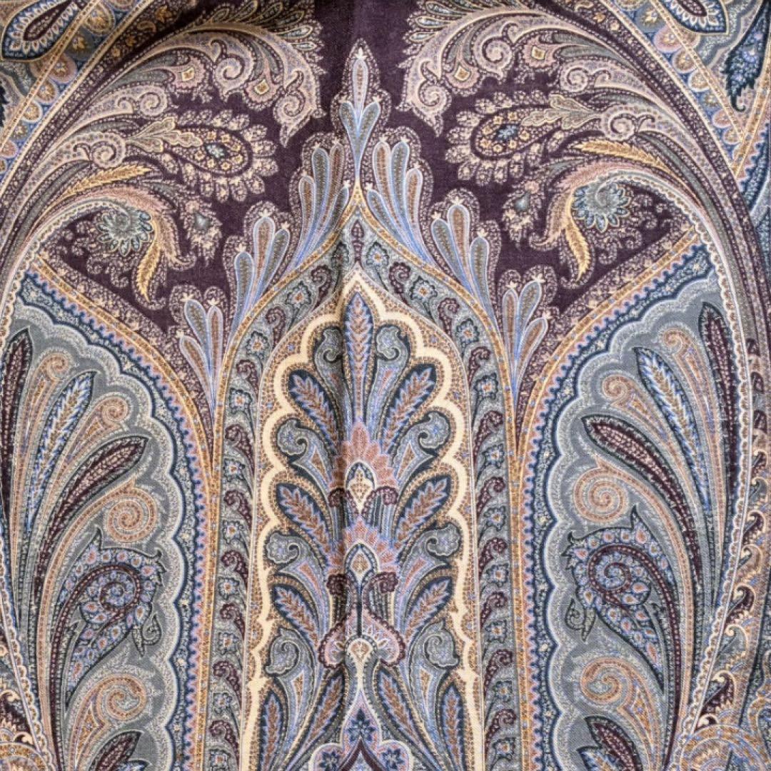 新品未使用✨エトロ 大判 ストール ペイズリー イタリア製ネイビー