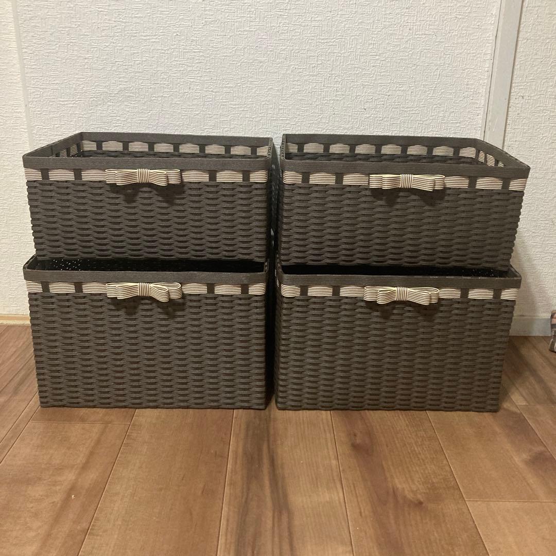 エルページ　エコクラフト　クラフトバンド　収納かご